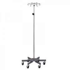 Clinton Stainless Steel*, Six-Leg, 6-Hook IV Pole
