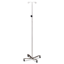 Clinton Economy Stainless Steel* IV Pole with Welded 2-Hook Top