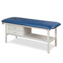 Clinton Flat Top, Alpha Series, Straight Line Treatment Table/Shelf and Two Drawers