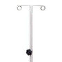 Clinton Economy Stainless Steel* IV Pole with Welded 2-Hook Top