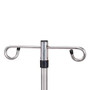 Clinton Stainless Steel*, Six-Leg, 2-Hook IV Pole