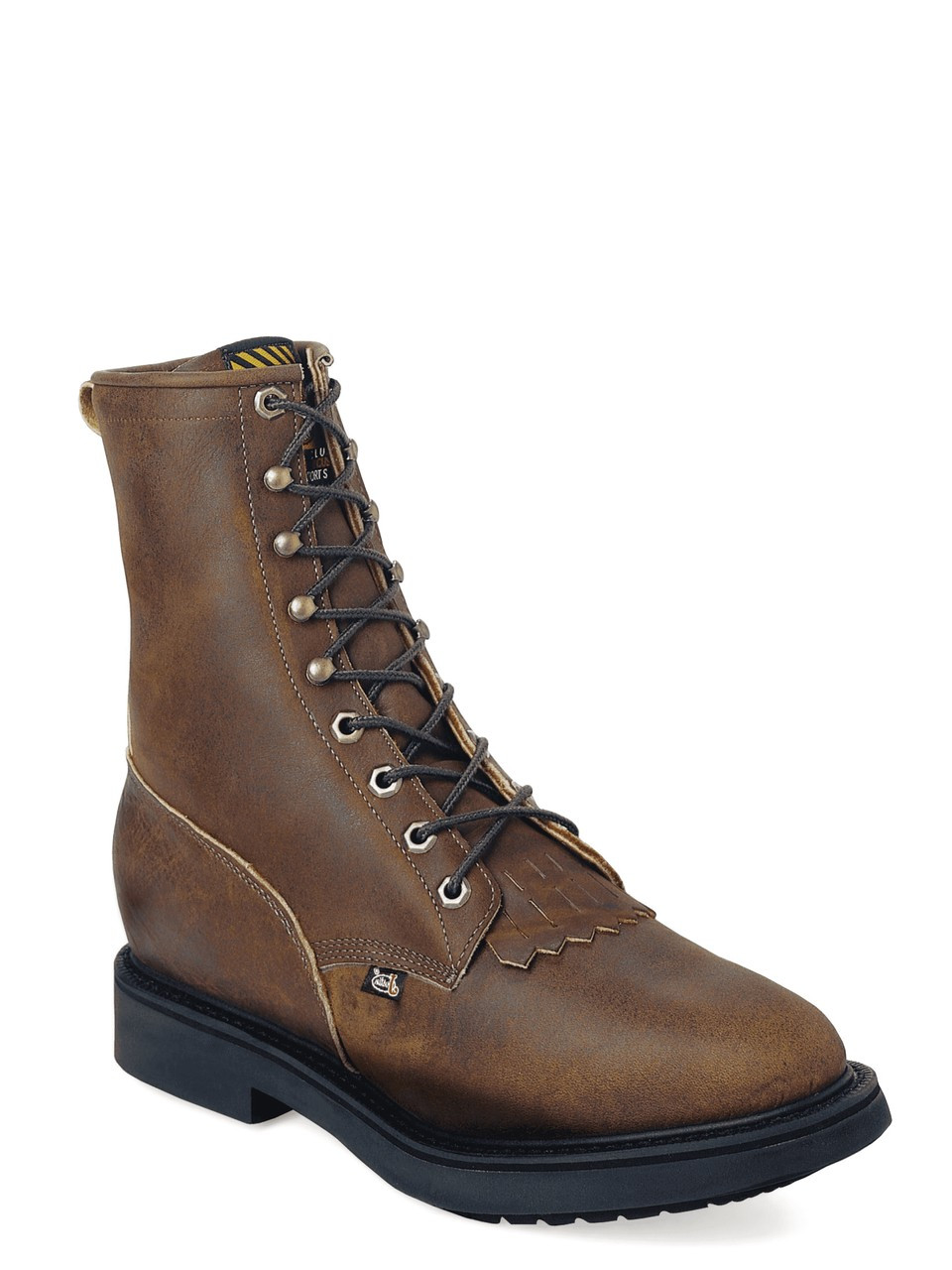 Men's Lace-Up Conductor Brown Work Boots