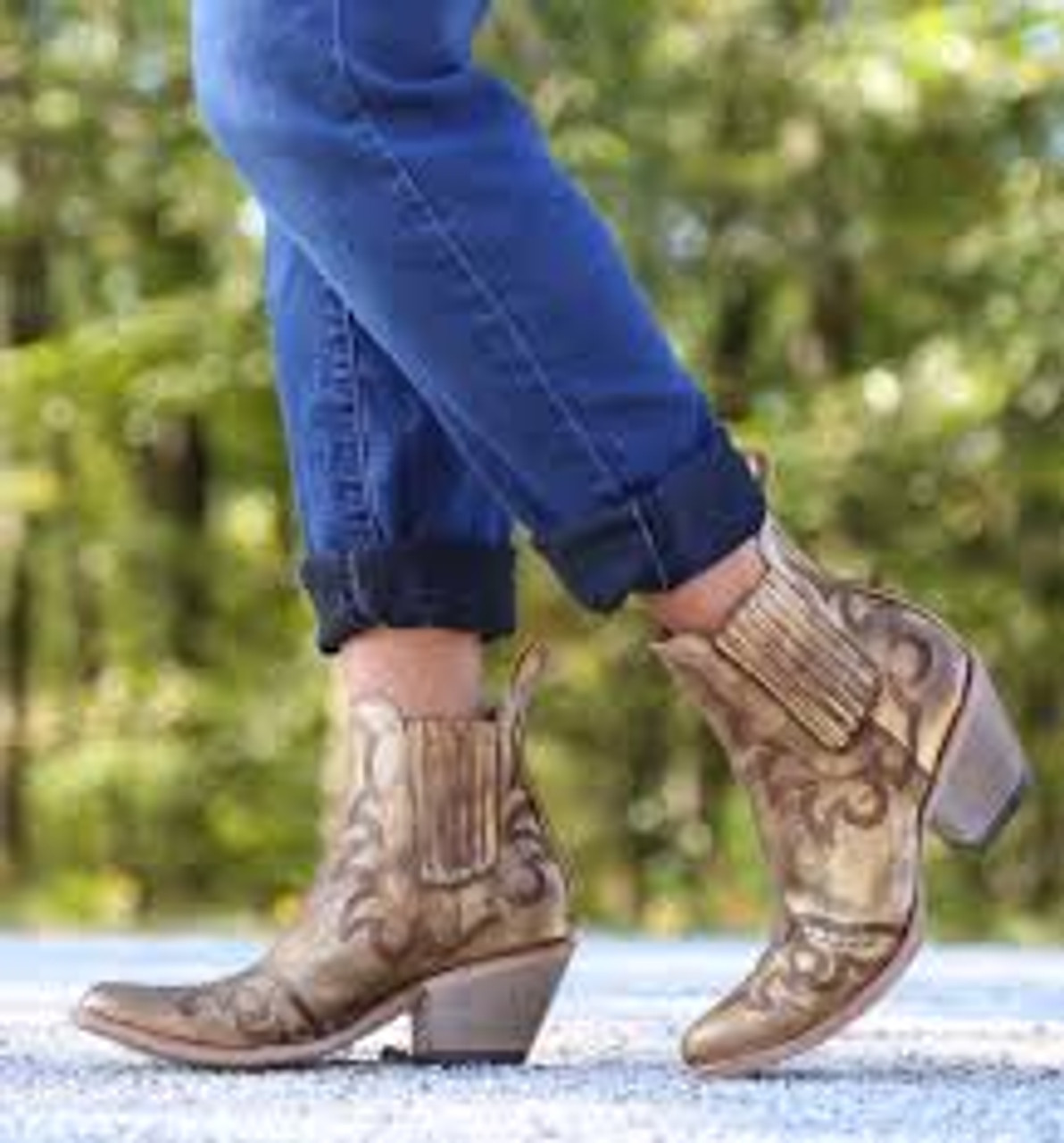 ladies gold ankle boots