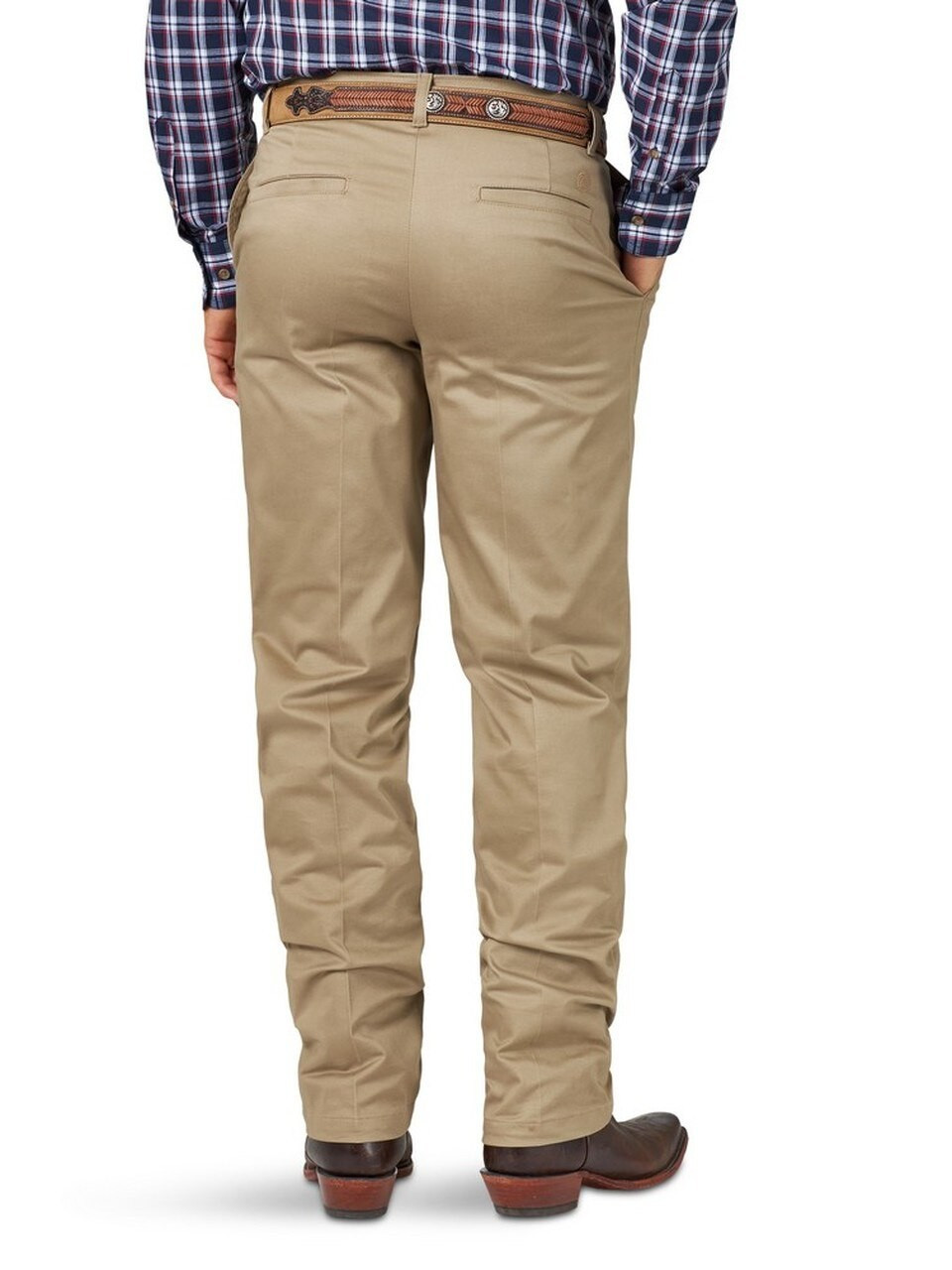 Wrangler® Men's Khaki Flat Front Riata Casual Pants
