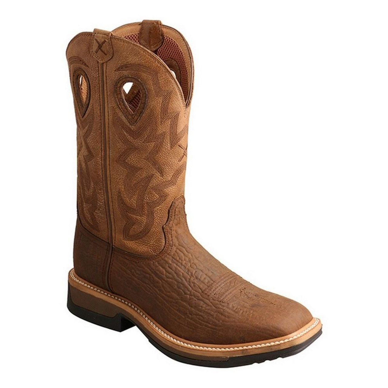 Twisted X® Men's Brown/Tan Lite Cowboy Square Toe Work Boots
