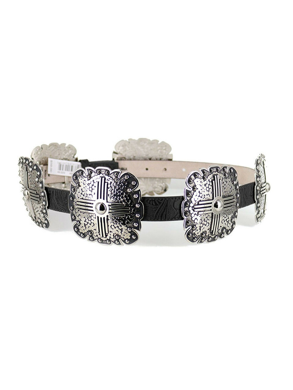 Angel Ranch® Ladies' Black with Silver Conchos Belt