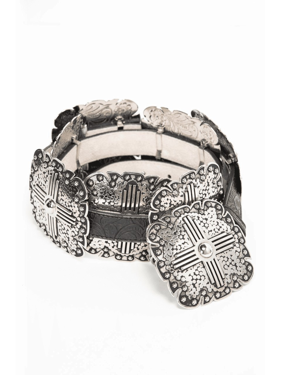 Angel Ranch® Ladies' Black with Silver Conchos Belt