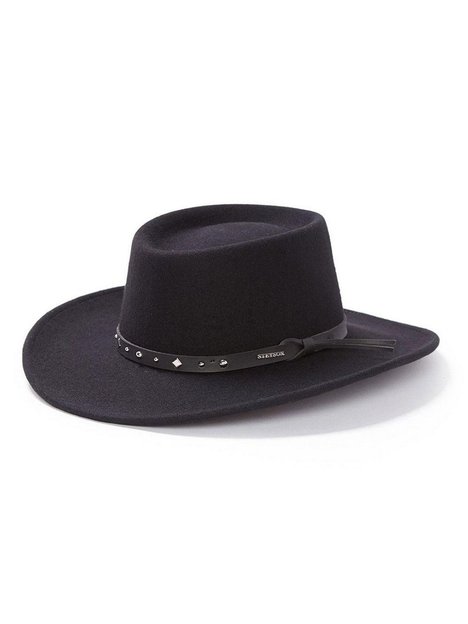 stetson black hawk crushable wool felt gambler hat