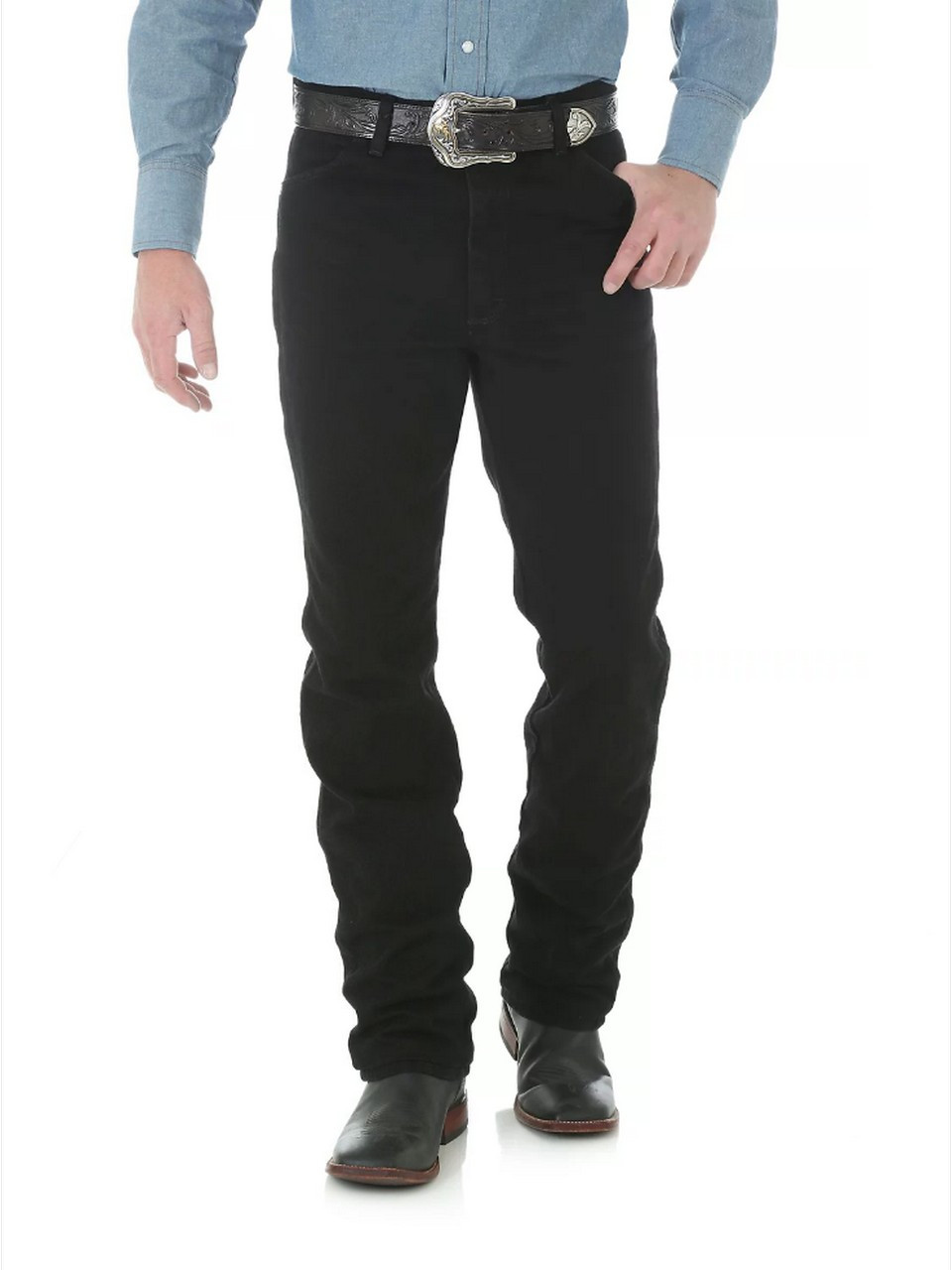 WranglerÂ® Men's Cowboy Cut Slim Black Jeans
