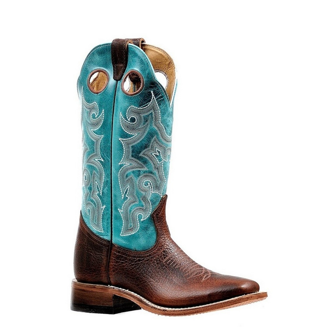 turquoise square toe boots