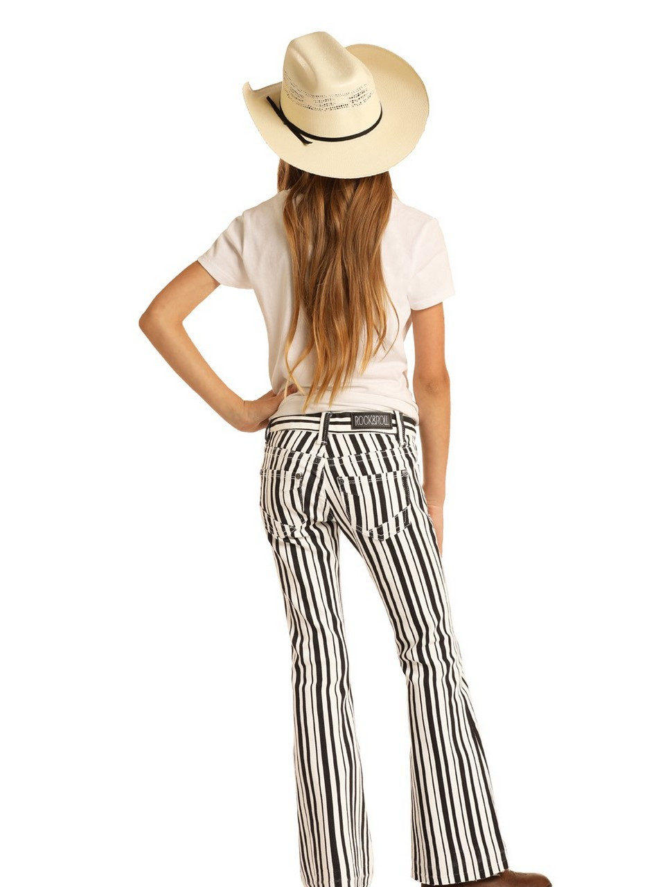 Black and White Striped Trousers 