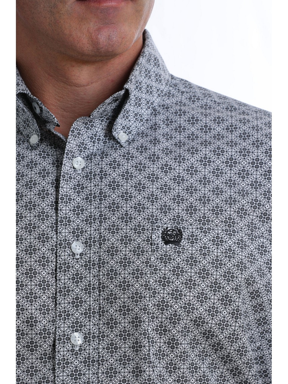 Black Wallpaper Print Button Down Shirt