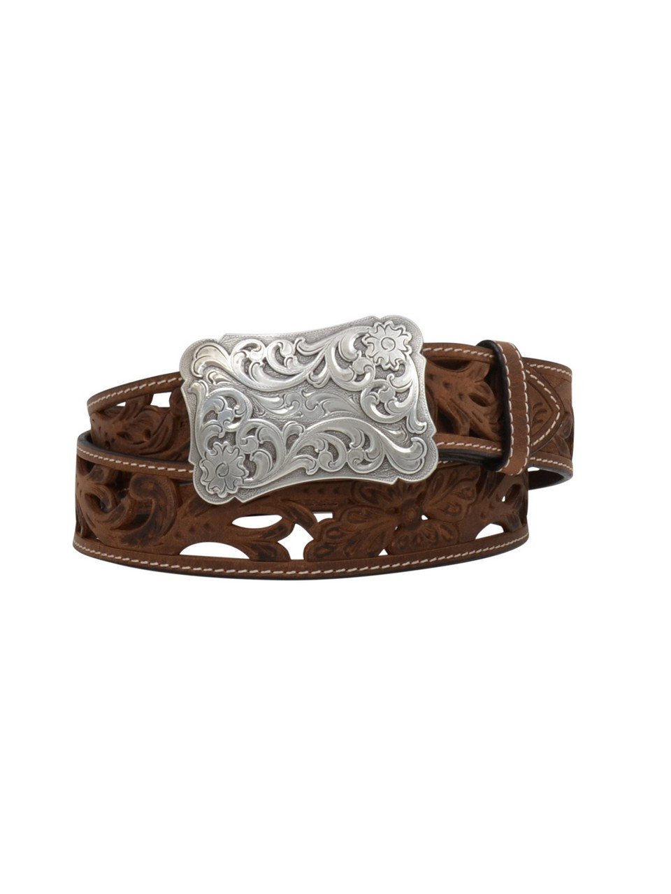 White Diamond Embossed Studded Belt