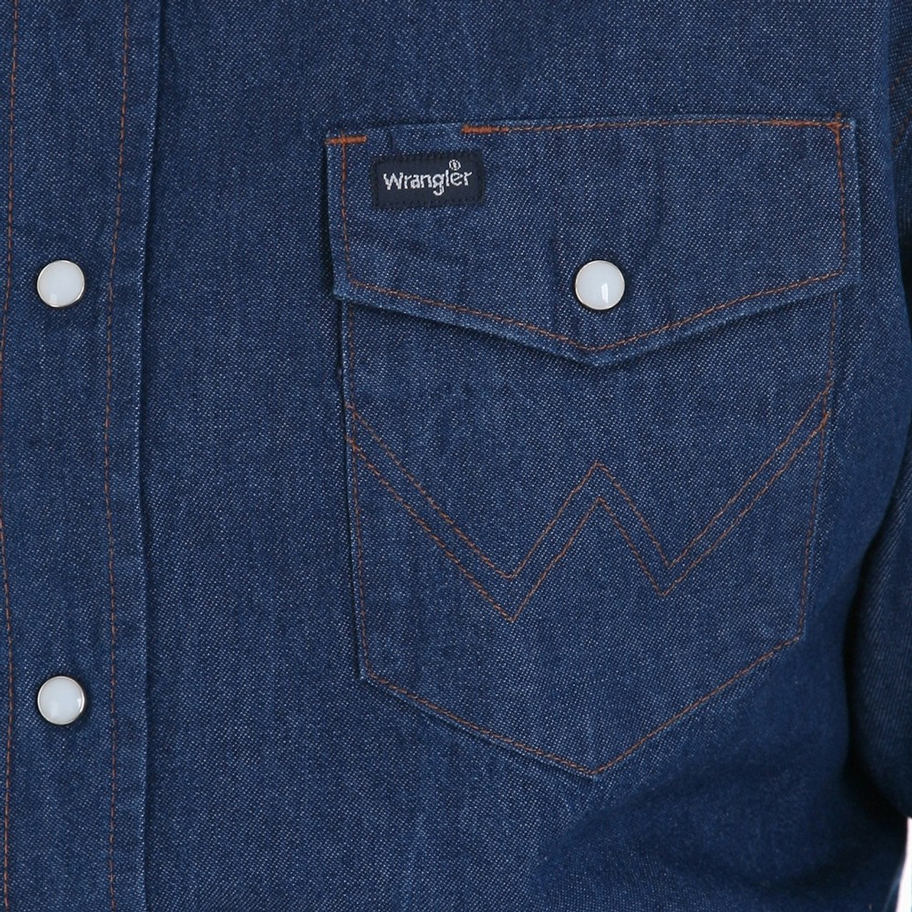 Wrangler Cowboy Cut® Men's L/S Rigid Denim Snap Work Shirt
