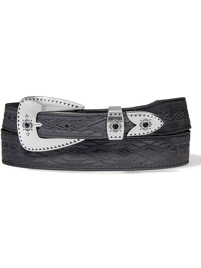 Dakota Belt Womens Southwestern Embossed Western Belt Black