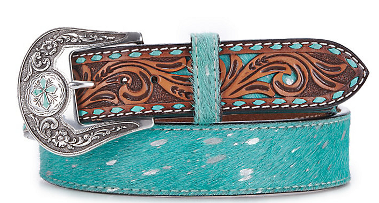 Reversible Belt Man or Woman Luxury in Leather Turquoise & Blue | Delage