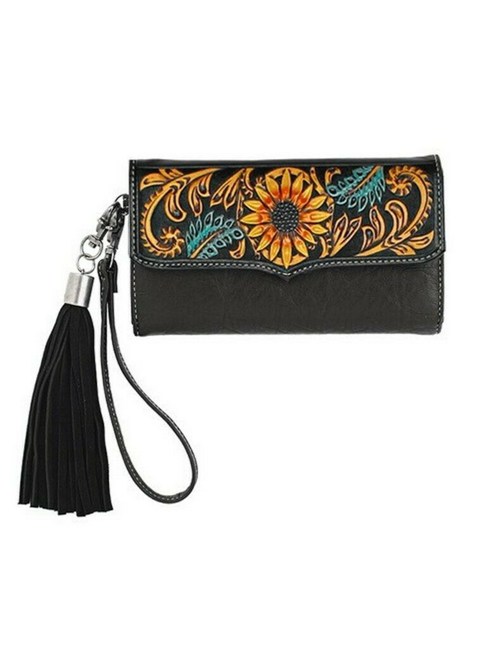 Handmade Leather wallets for women • western wallet woman • tooled