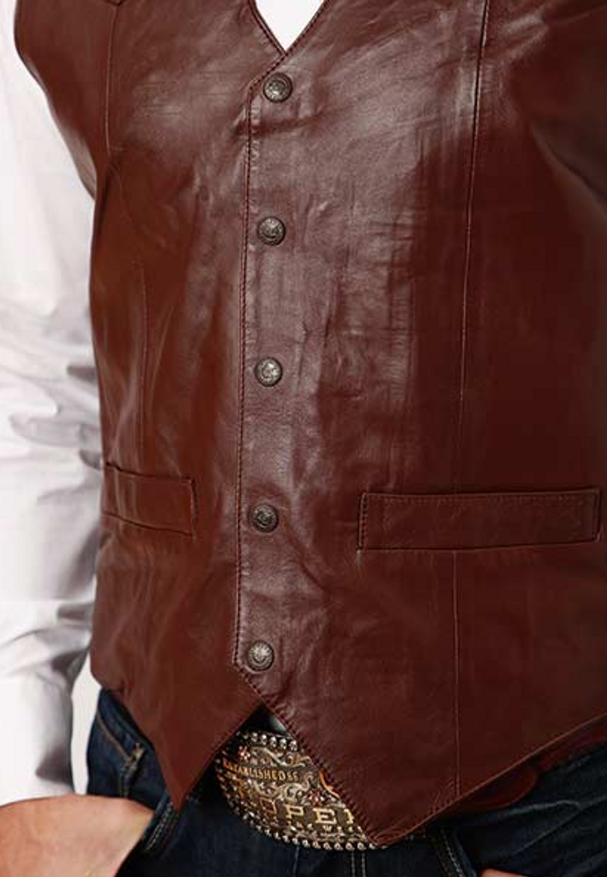 Roper® Men's Brown Lamb Nappa Leather Vest
