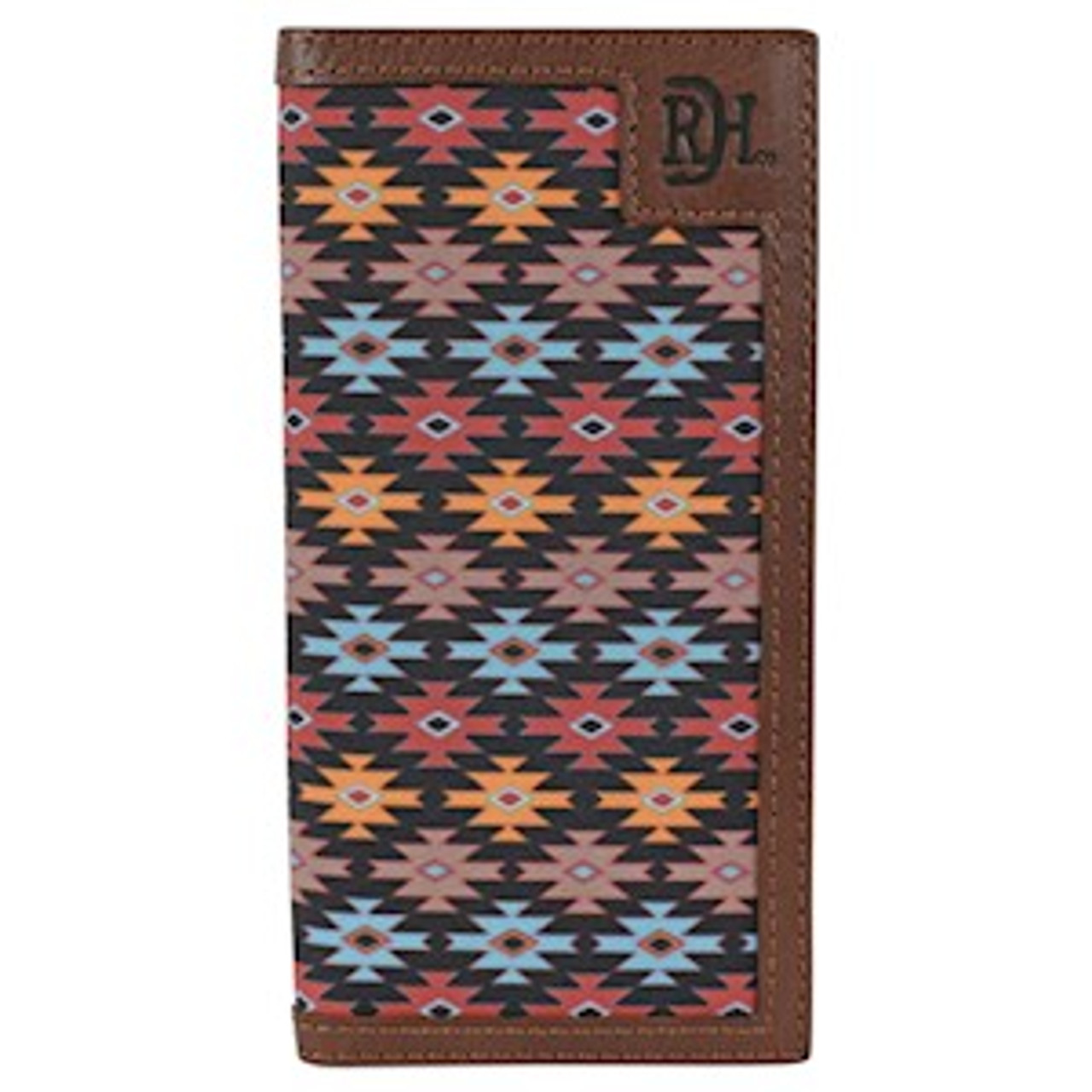 Red Dirt Hat Company Men's Genuine Leather Western Bifold Wallet (Red  Southwest Pattern)