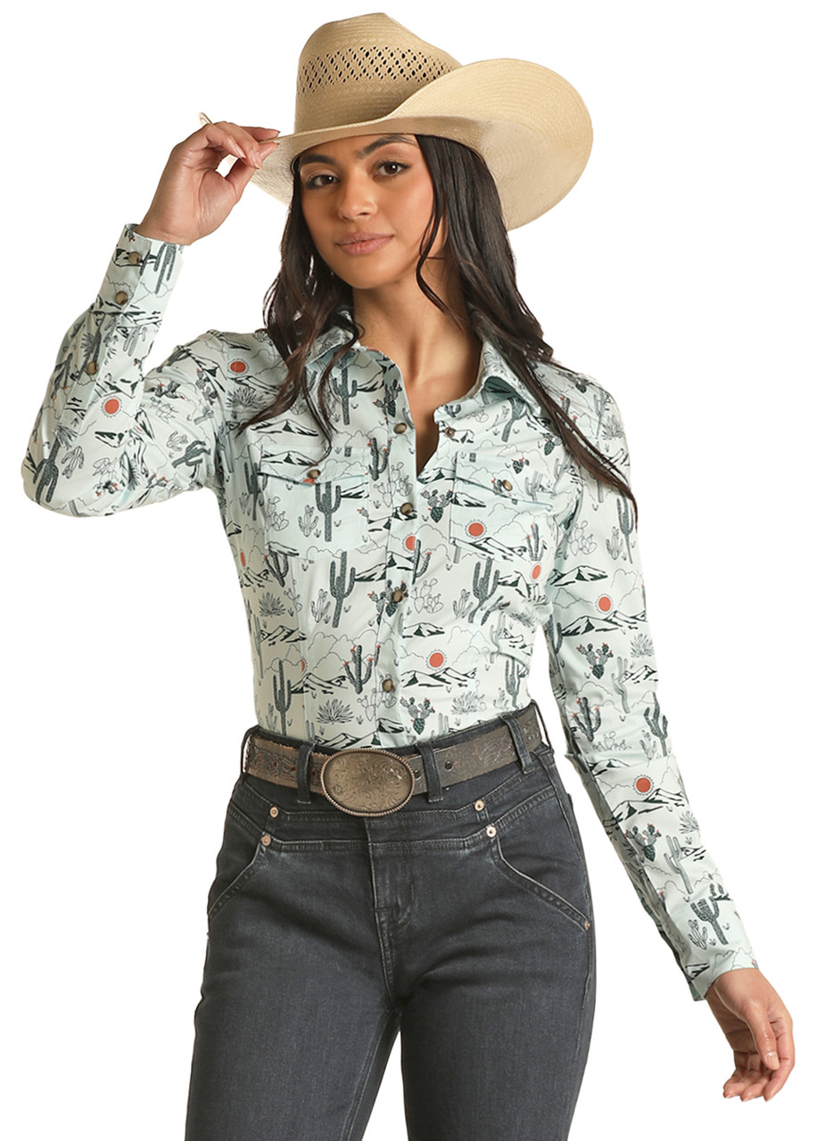 Rock & Roll Cowgirl® X Dale Brisby® L/S Cactus Snap Shirt
