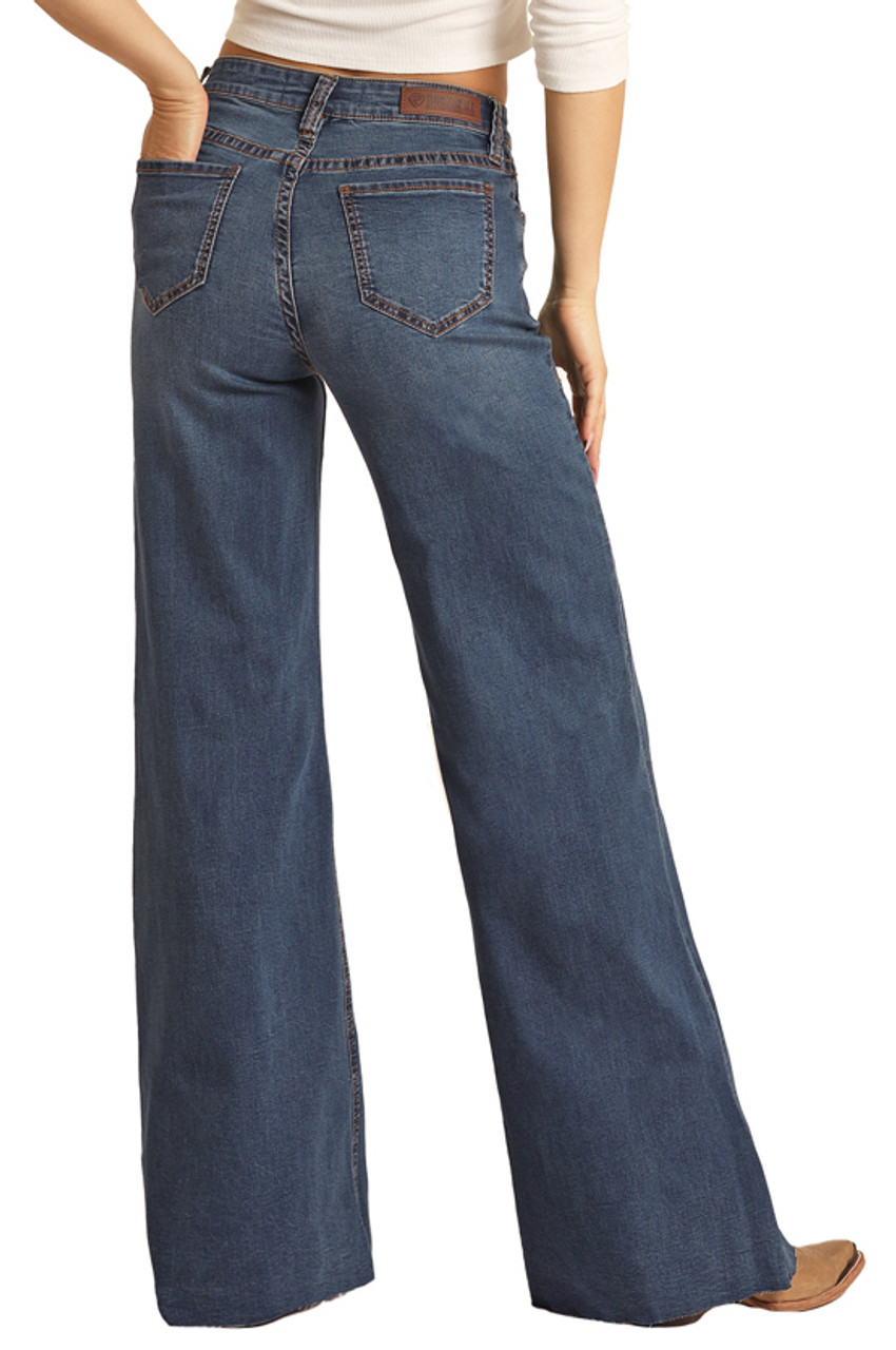 Rock & Roll Cowgirl® Women's High Rise Extra Stretch Palazzo Flare Jeans