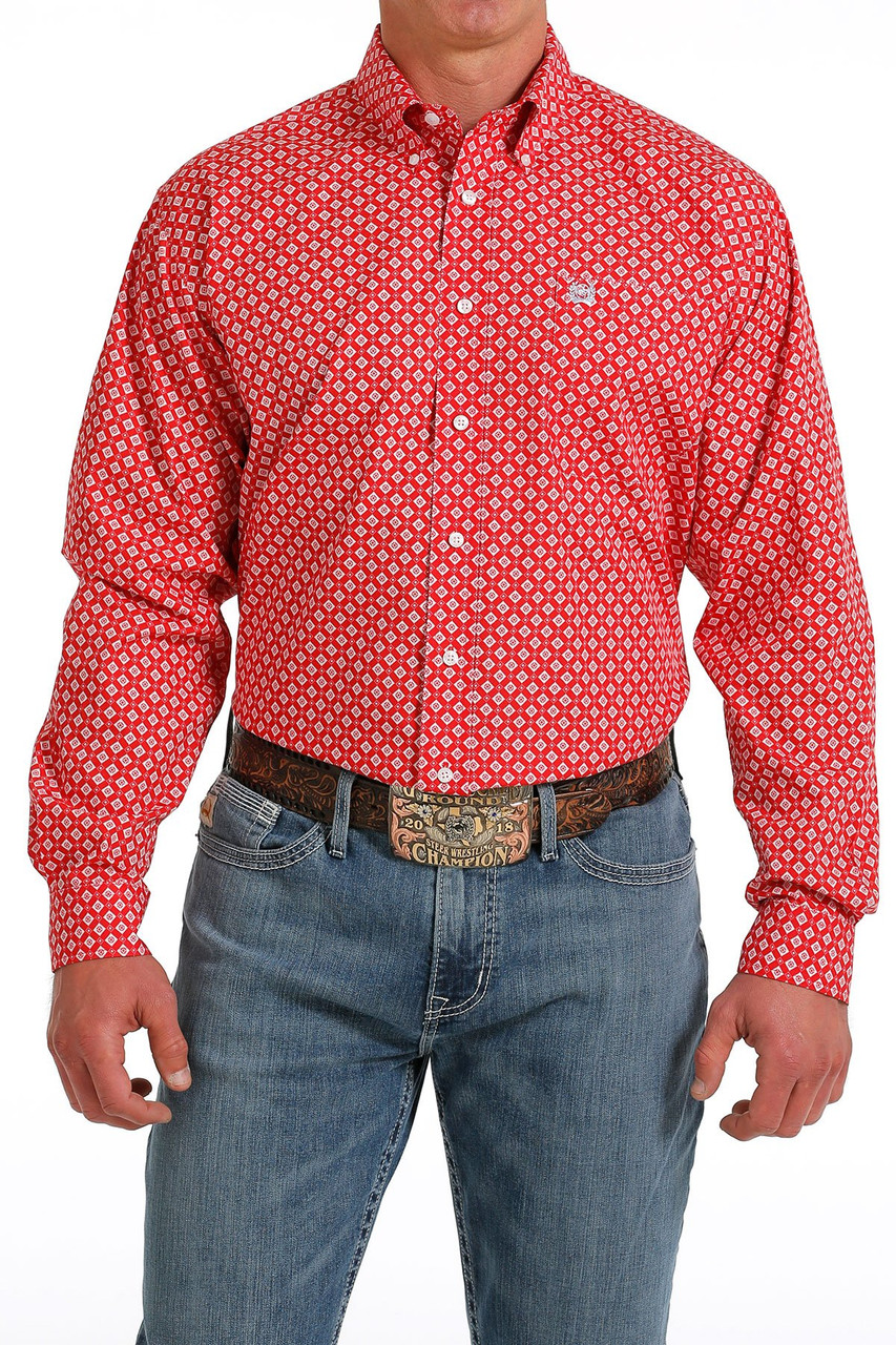 Cinch Men's Solid Pink Button Down Western Shirt - Sharpe's