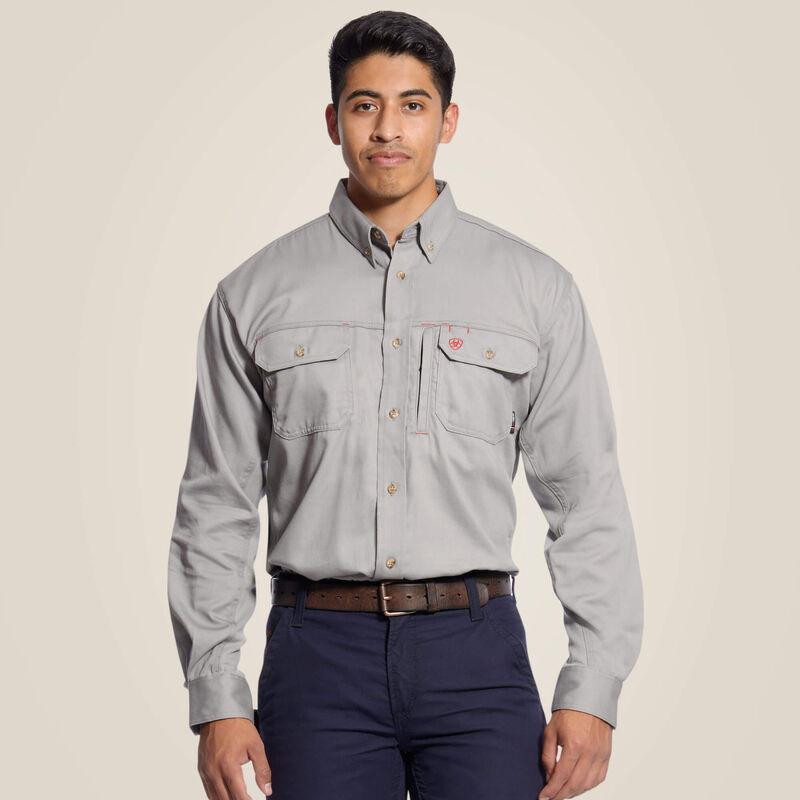 Ariat® Men's L/S FR Solid Vent Silver Fox Work Shirt