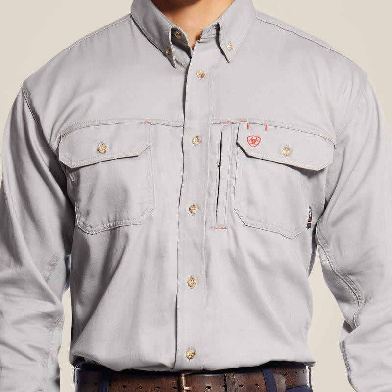 Ariat® Men's L/S FR Solid Vent Silver Fox Work Shirt