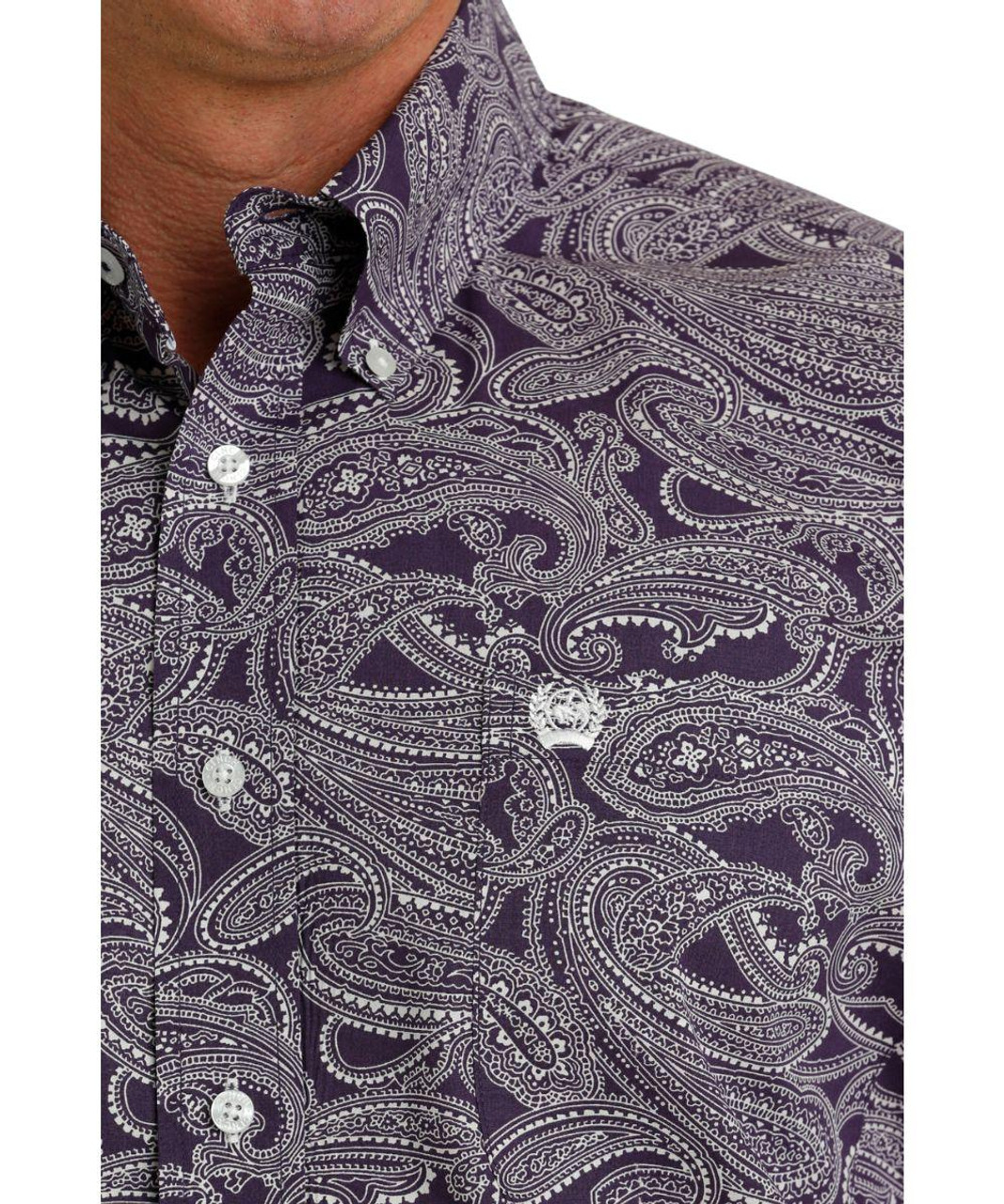 SALE Cinch® Men's L/S Purple Paisley Button Shirt