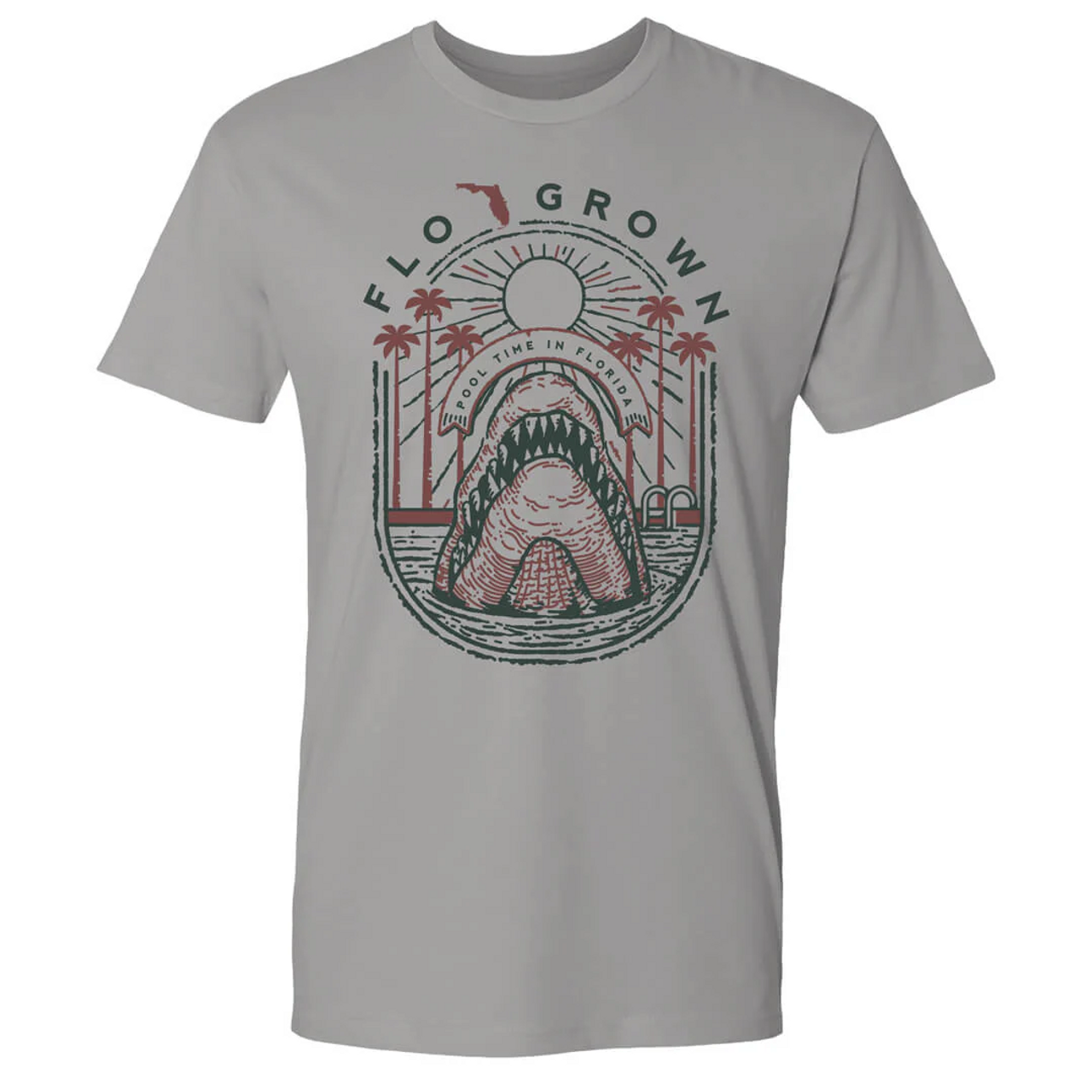 Flo Grown® Men's S/S FSU Gone Fishing Sign Grey Tee