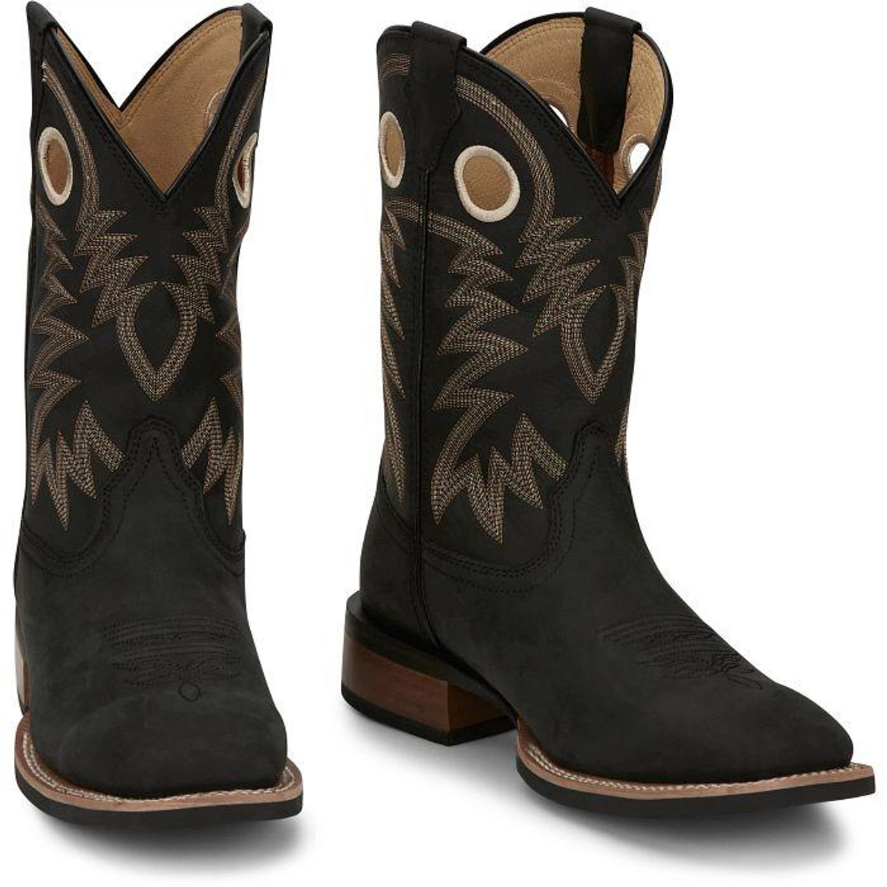 USA製　24㎝相当　Justin Boots 黒 ウエスタンブーツ　P3119 Justin ジャスティン ウエスタンブーツ 黒 9.5D 27.5cm ブラック