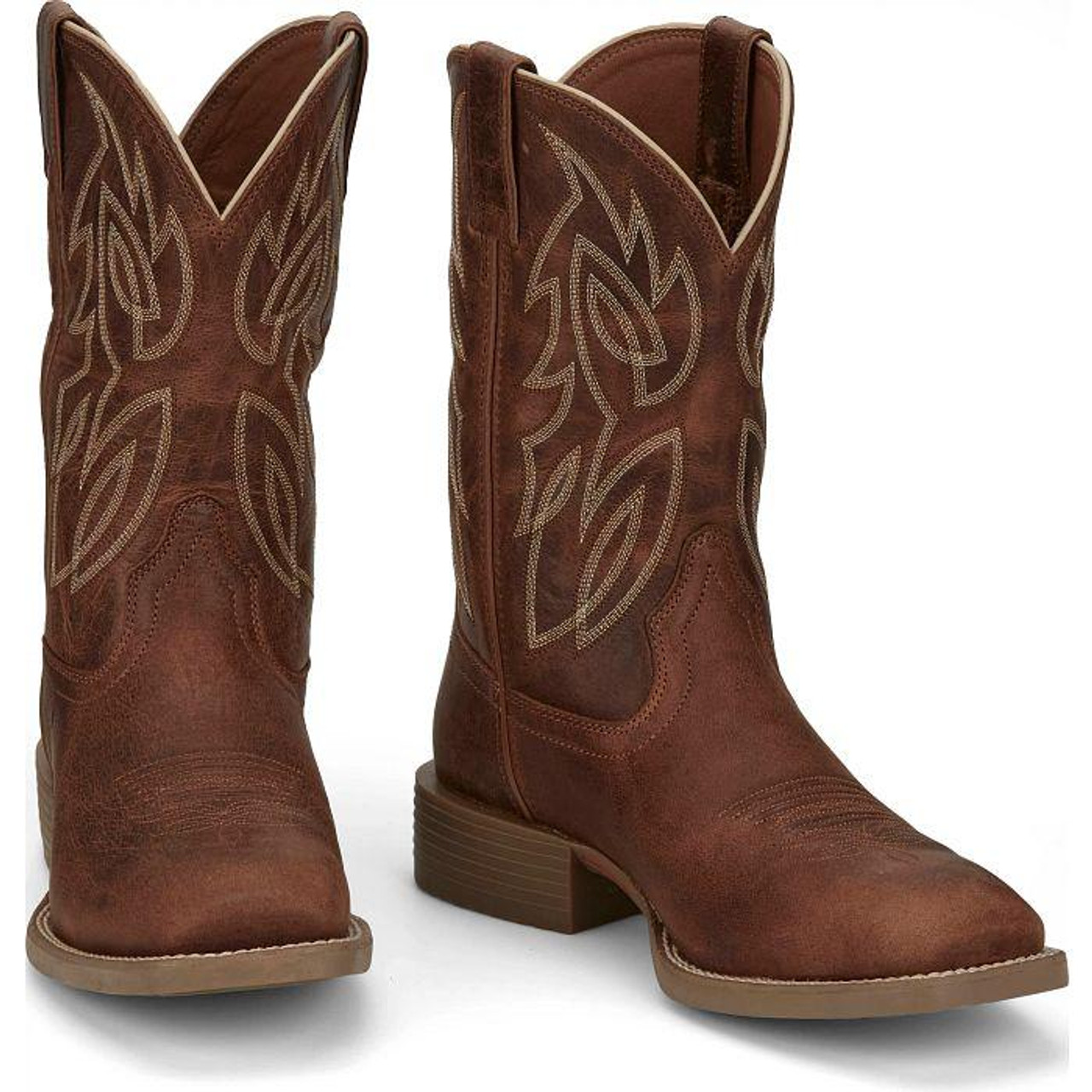 Justin Boots L2904 サイズ 6 1/2 JUSTIN WOMEN'S BARNWOOD BROWN COW SQUARE TOE BOOTS, L2904