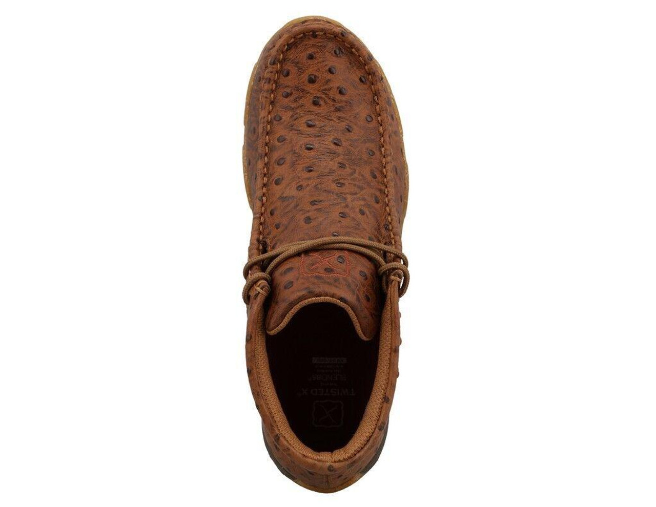 Twisted X® Ladies' Cognac Ostrich Print Chukka Driving Mocs