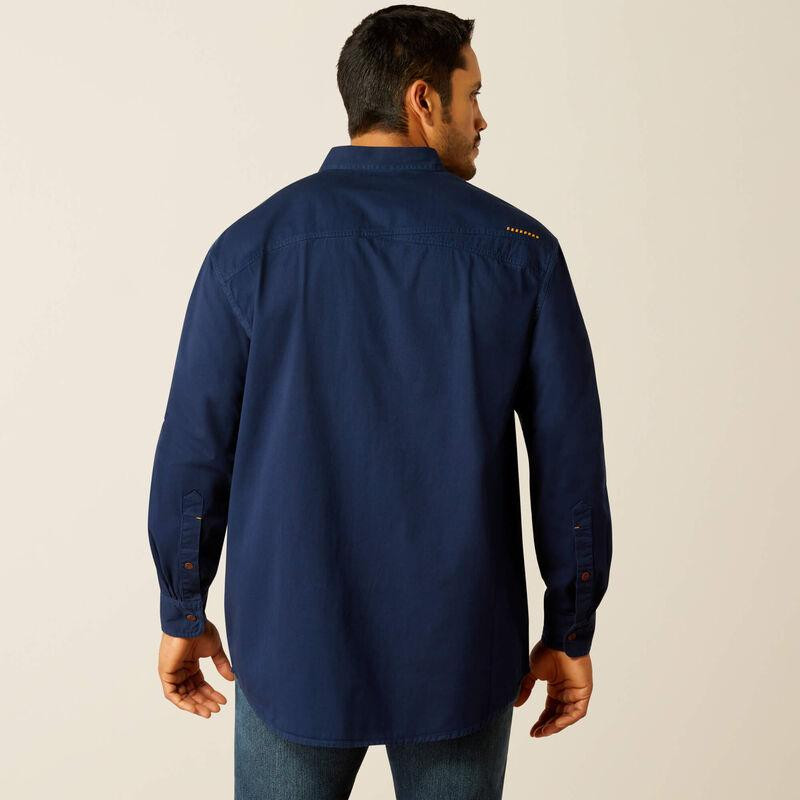 Ariat® Men's Navy L/S Rebar Washed Twill Button Work Shirt