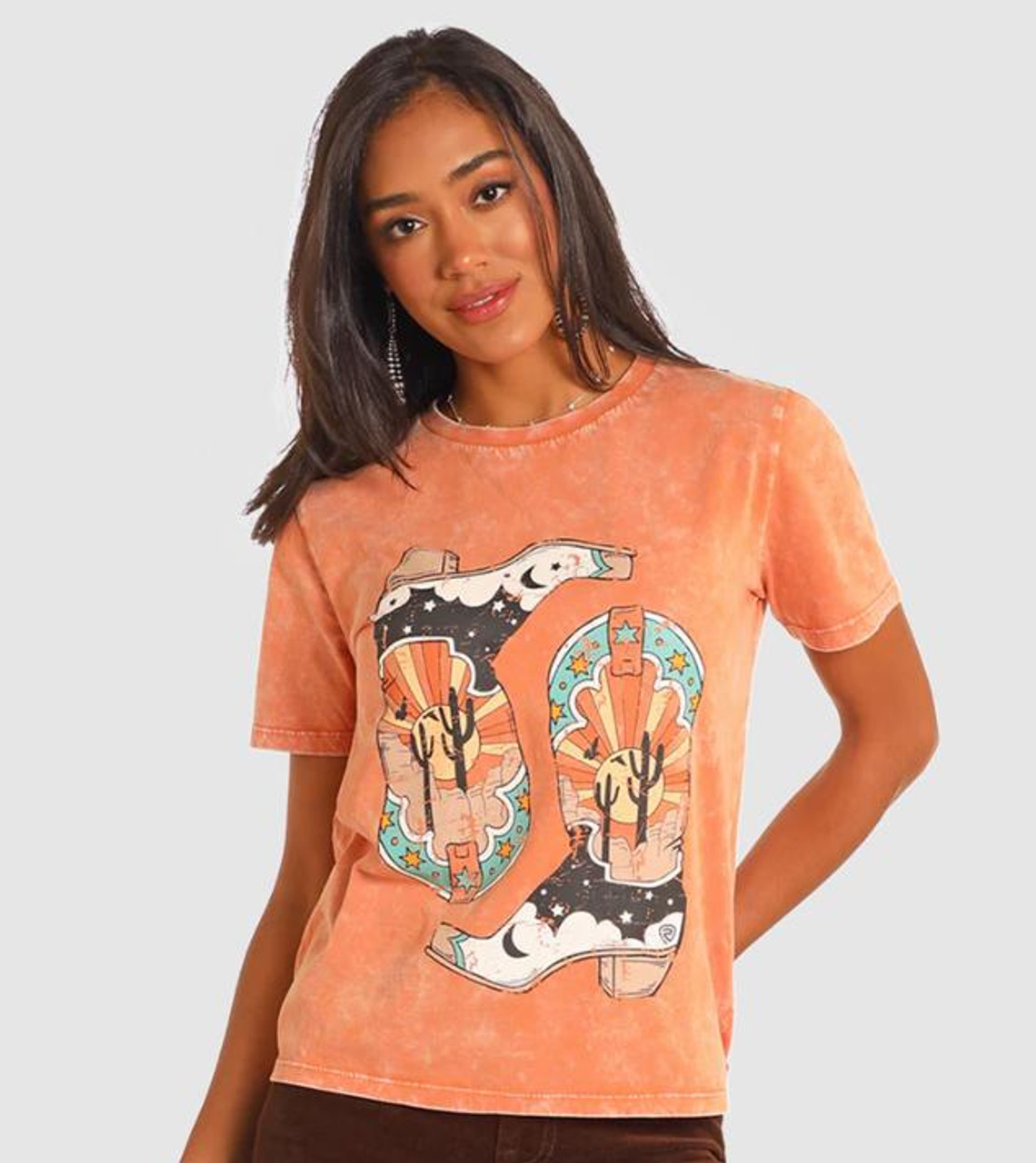SALE Rock & Roll Denim® Ladies' S/S Washed Orange Boot