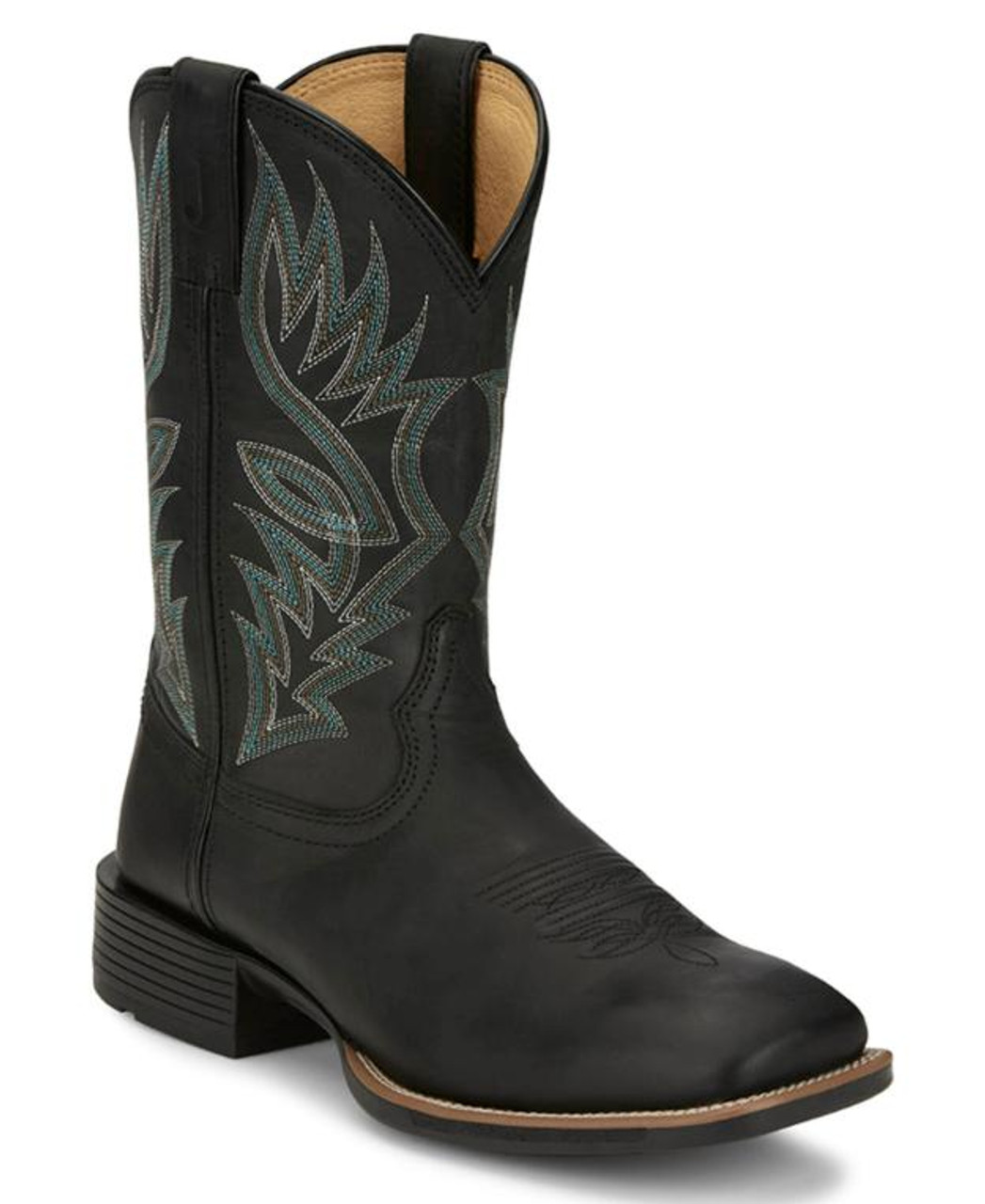 Justin® Men's Black Zeke Performance Square Toe Boots