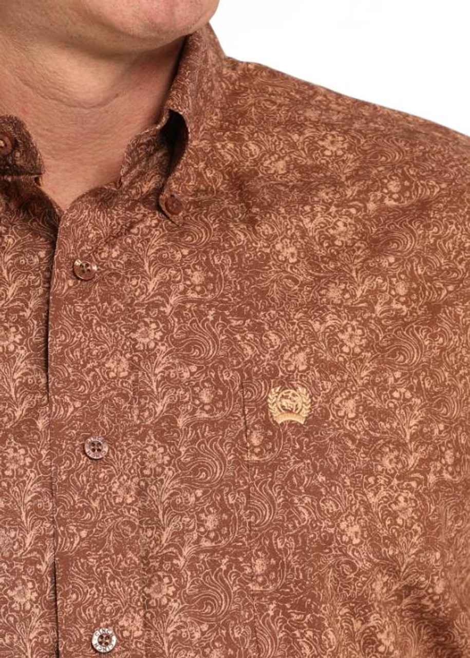 SALE Cinch® Men's L/S Brown Paisley Button Shirt