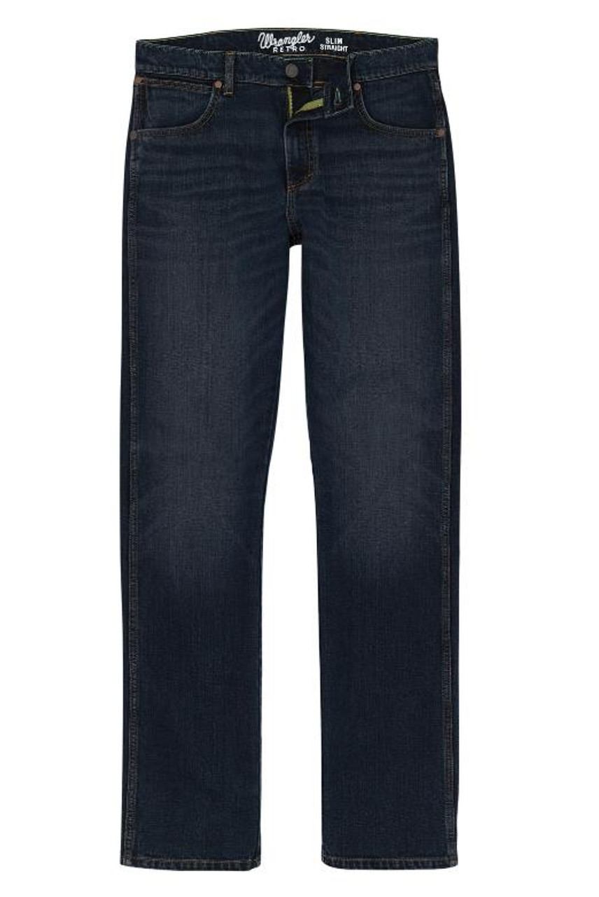 Wrangler Retro® Men's Dark Wash Slim Straight Leg Jeans in