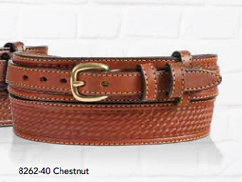 Gingerich® Men's Chestnut Oakley Basketweave Western Ranger Belt