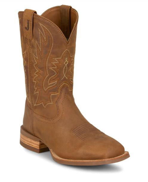 Justinブラウンレザーウエスタンブーツ justin-mens-chestnut-brown-