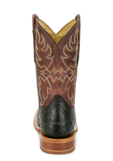 Tony Lama® Men's Blaine Dark Chocolate FQ Ostrich/Rust Goat Square