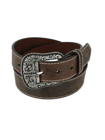 Ariat® Men's Brown Leather Boot Stitched Belt