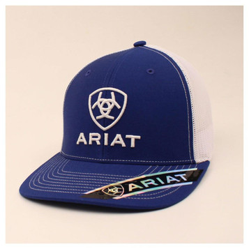 Ariat® Men's Blue/White Center Logo Snapback Cap
