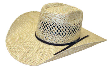 SALE Twister® 2-Cord Chocolate Band Ivory/Tan Twisted Weave Straw Cowboy Hat