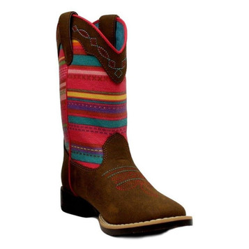 Twister® Girls' Camilla Brown/Striped Multi Colored Boots