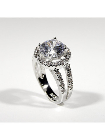 R.S. Covenant® Halo Style Cubic Zirconia Ring R.S. Covenant® Halo Style Cubic Zirconia Ring