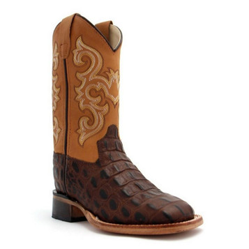 Old West® Children's Brown Gator Print Square Toe Boots Old West® Children's Brown Gator Print Square Toe Boots