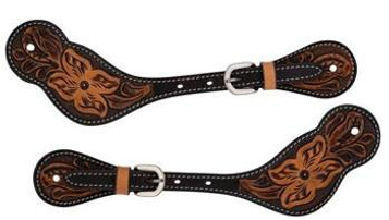 Weaver® Men's Turquoise Cross Floral Tooled Spur Straps Weaver® Men's Turquoise Cross Floral Tooled Spur Straps