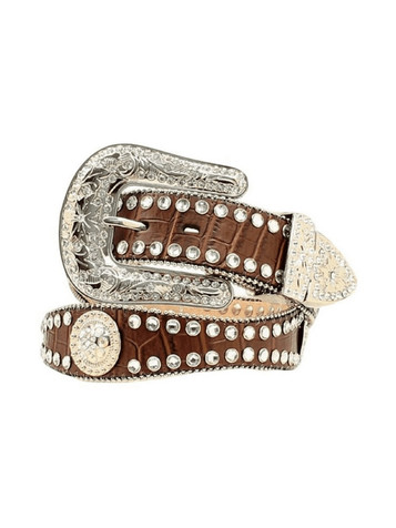 Blazin Roxx® Ladies' Brown Scalloped Rhinestone Belt