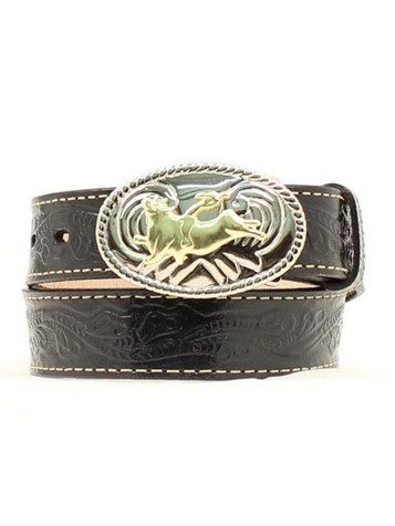 Nocona® Youth Black Tooled Bullrider Belt